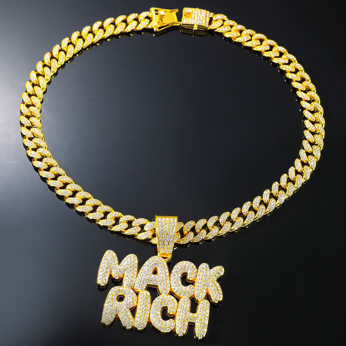 Hip-hop Letter Alloy Inlay Zircon Men's Pendant Necklace display picture 6