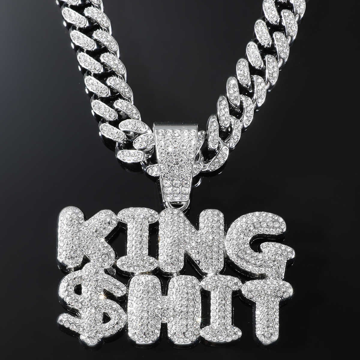 Hip-hop Letter Alloy Inlay Zircon Men's Pendant Necklace display picture 5
