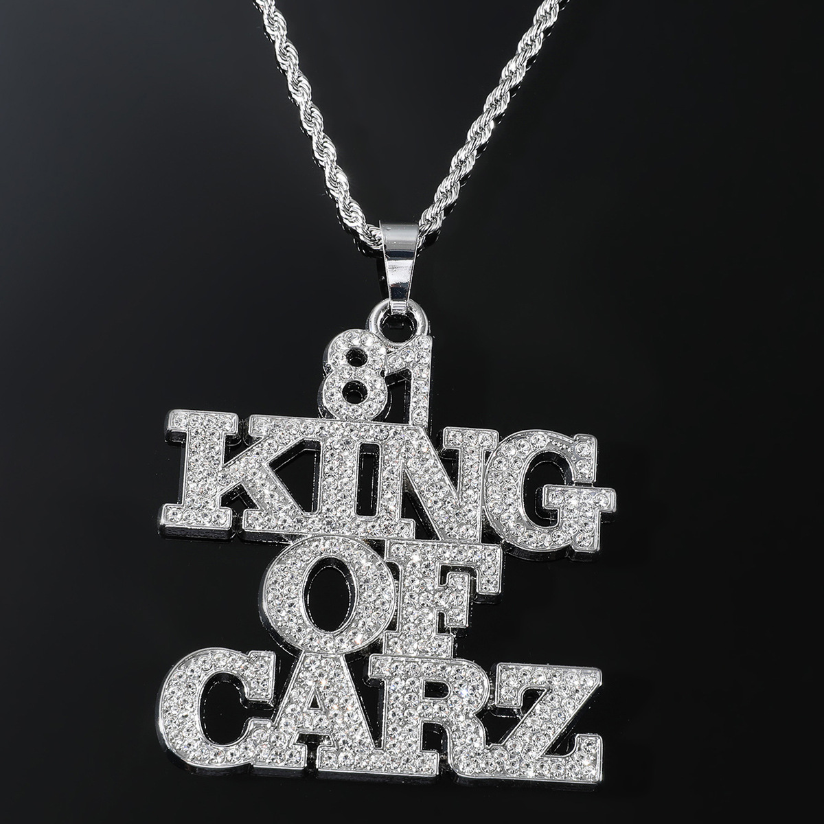 Hip-hop Letter Alloy Inlay Zircon Men's Pendant Necklace display picture 4
