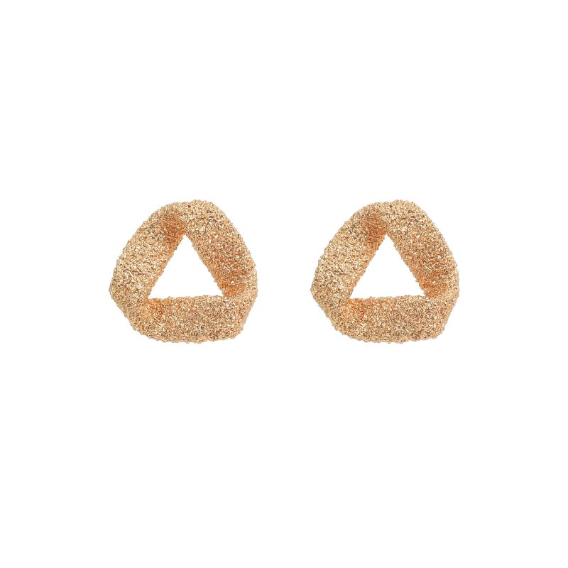 1 Pair Simple Style Triangle Plating Copper 18K Gold Plated Ear Studs display picture 4