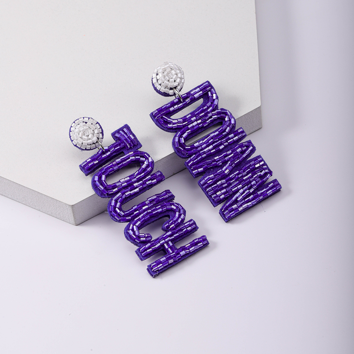 1 Piece Casual Modern Style Sports Letter Plastic Cloth Drop Earrings display picture 12
