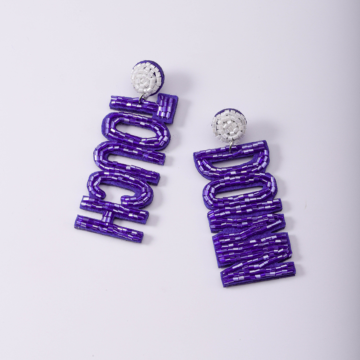 1 Piece Casual Modern Style Sports Letter Plastic Cloth Drop Earrings display picture 7