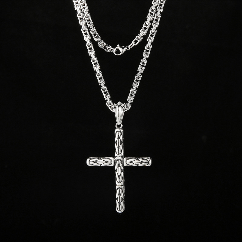 Hip-hop Streetwear Cross Titanium Steel Men's Pendant Necklace display picture 1