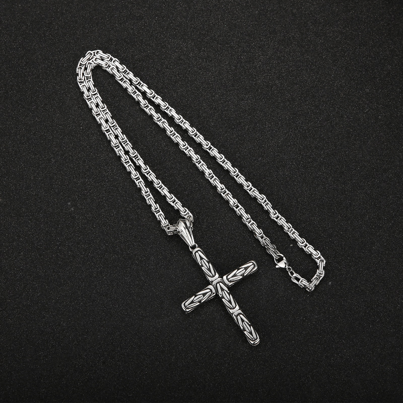 Hip-hop Streetwear Cross Titanium Steel Men's Pendant Necklace display picture 4