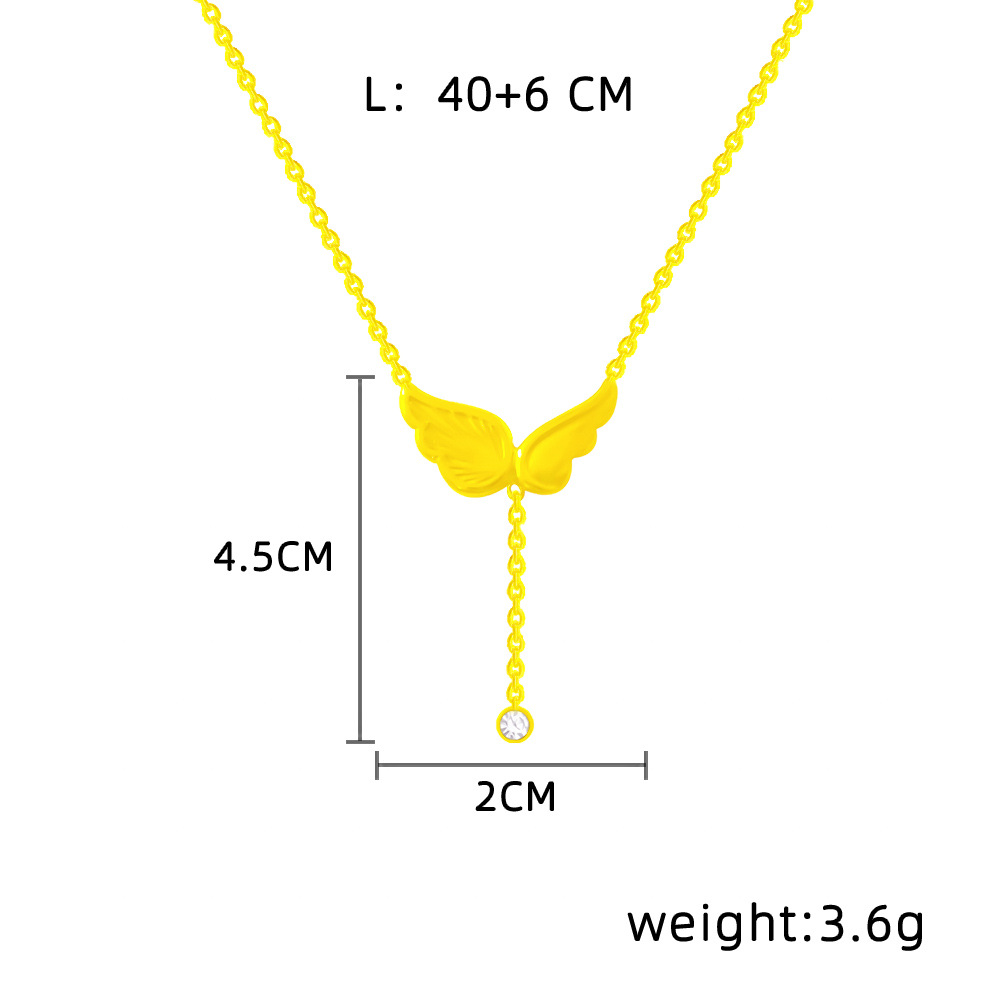 Wholesale Basic Korean Style Wings Titanium Steel Pendant Necklace display picture 5