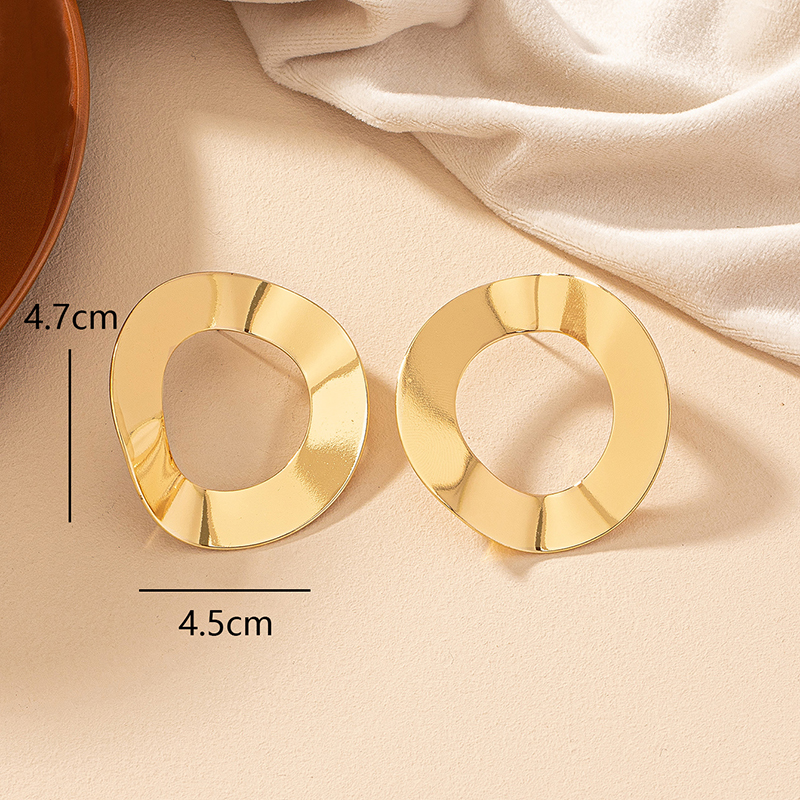 Wholesale Jewelry Simple Style Roman Style Geometric Alloy 14k Gold Plated Plating Ear Studs display picture 2