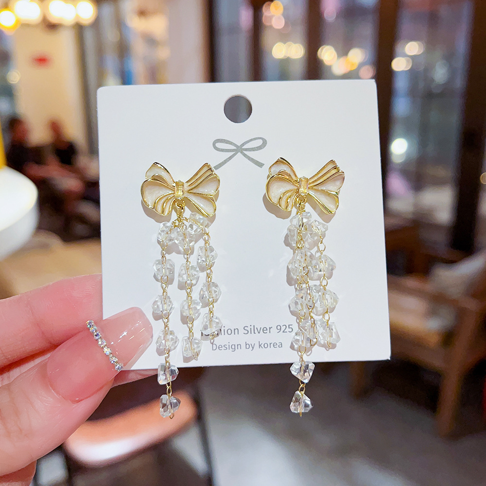 1 Pair Elegant Streetwear Bow Knot Alloy Drop Earrings display picture 2