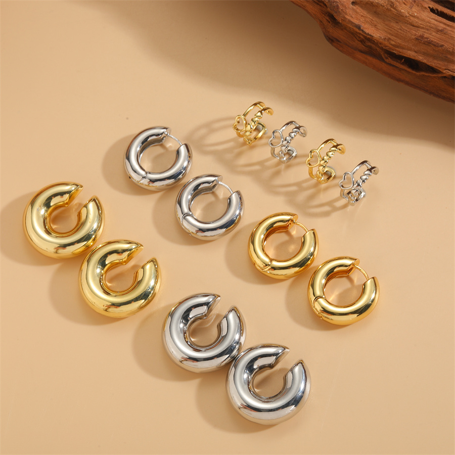 1 Pair Simple Style Commute C Shape Plating Copper 14k Gold Plated White Gold Plated Ear Cuffs display picture 5