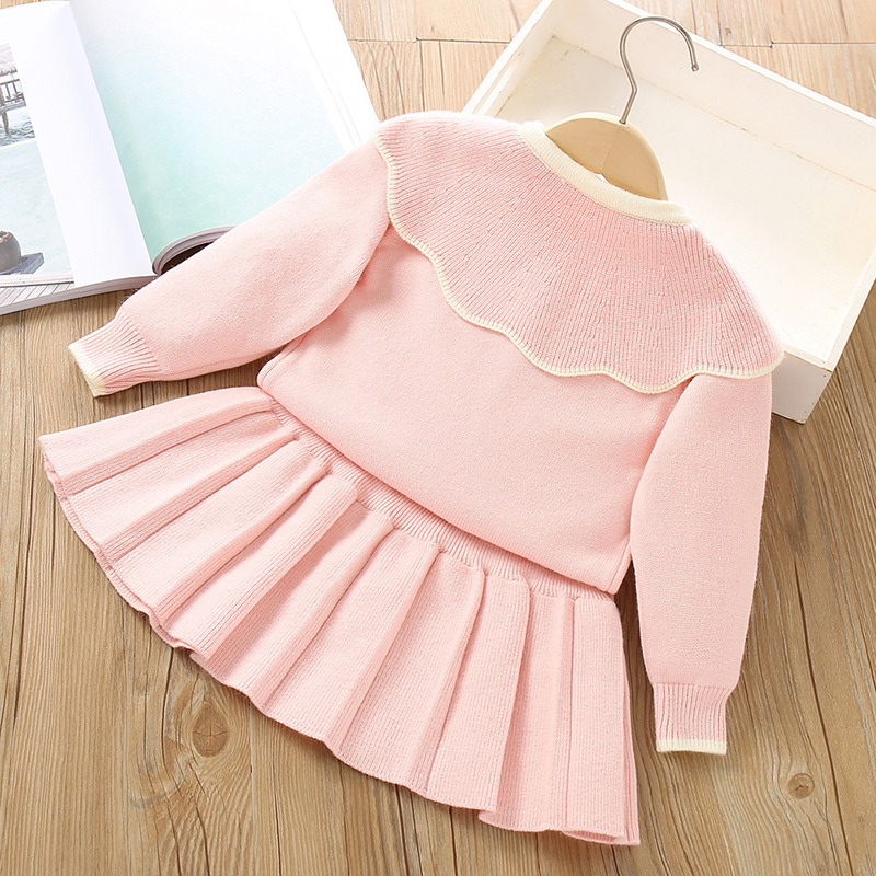 Casual Solid Color Knitted Cotton Spandex Girls Clothing Sets display picture 10