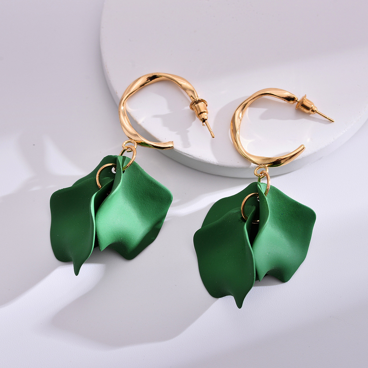 1 Pair Simple Style Geometric Plating Alloy Drop Earrings display picture 3