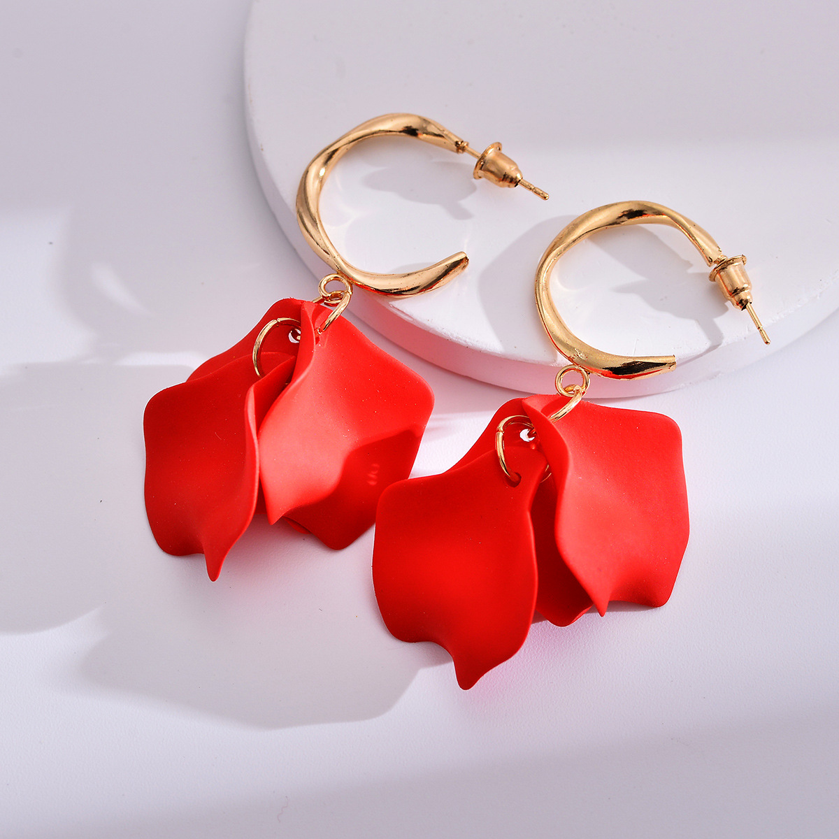 1 Pair Simple Style Geometric Plating Alloy Drop Earrings display picture 4