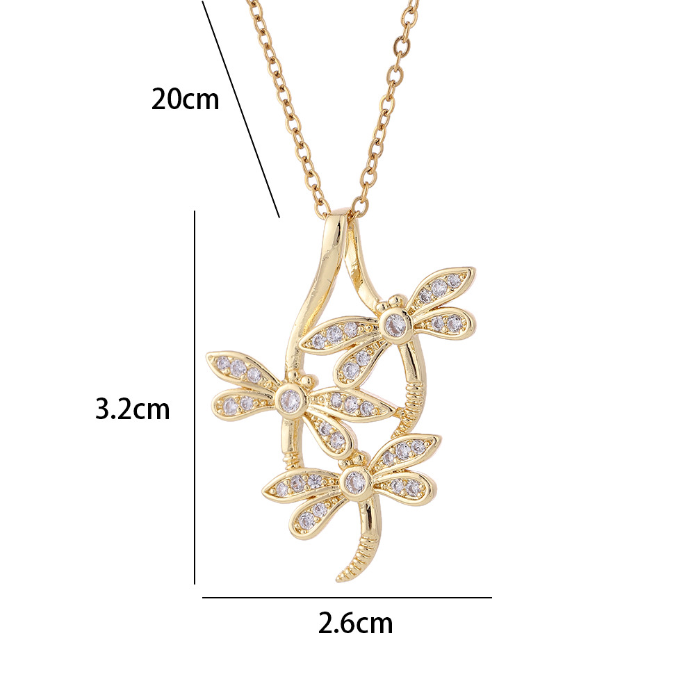 Elegant Streetwear Insect Copper Plating Inlay Zircon Pendant Necklace display picture 5