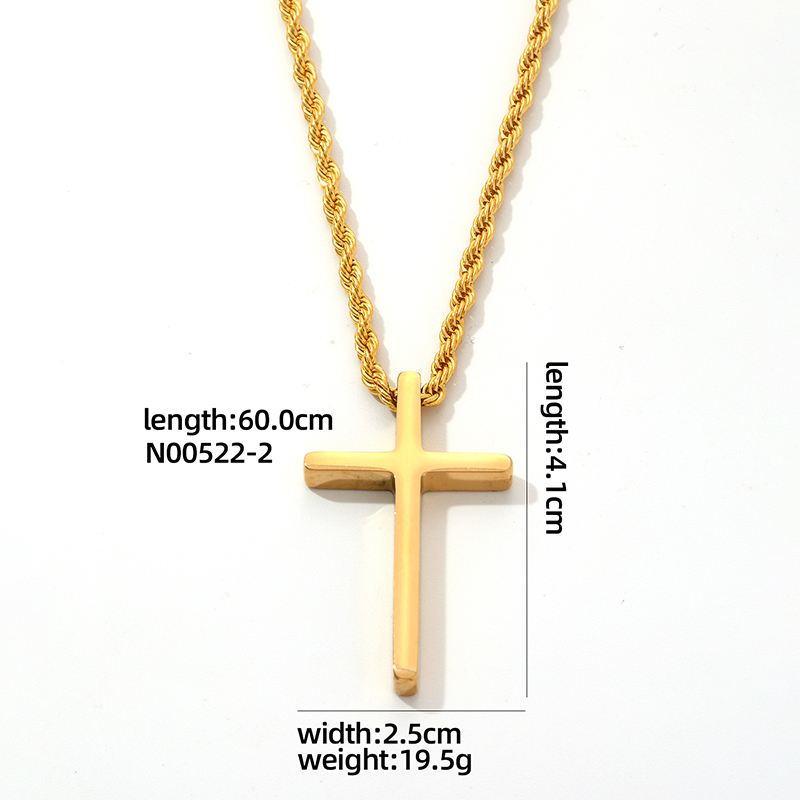 Vintage Style Simple Style Cross 304 Stainless Steel Plating Gold Plated Silver Plated Men's Pendant Necklace display picture 1
