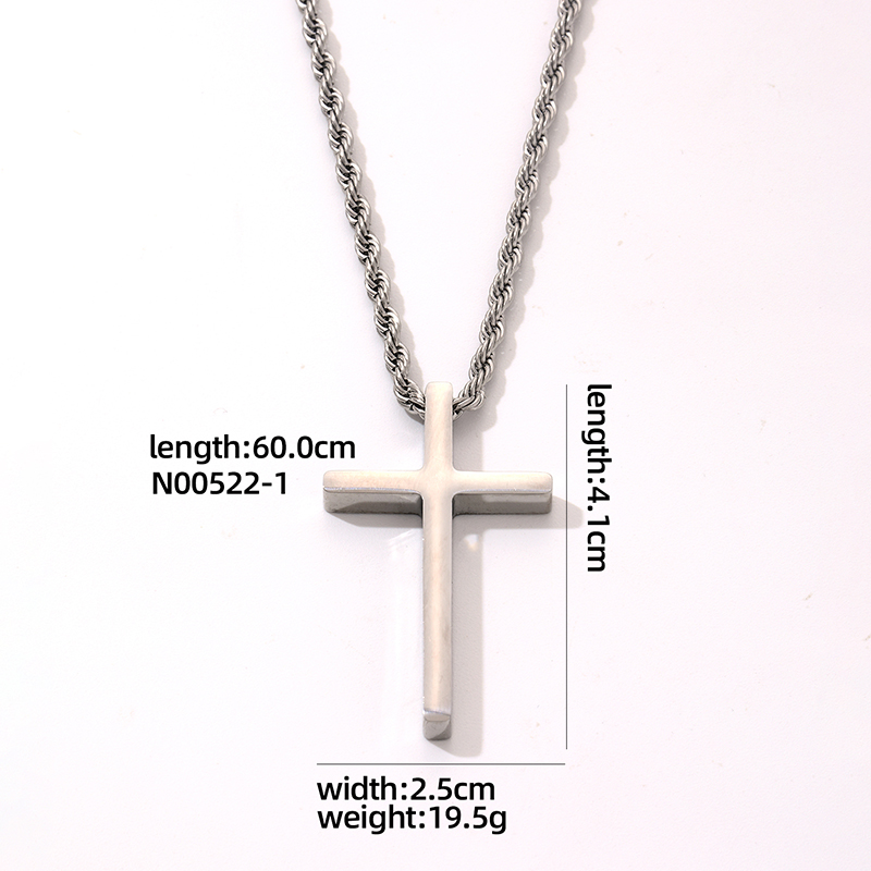 Vintage Style Simple Style Cross 304 Stainless Steel Plating Gold Plated Silver Plated Men's Pendant Necklace display picture 2