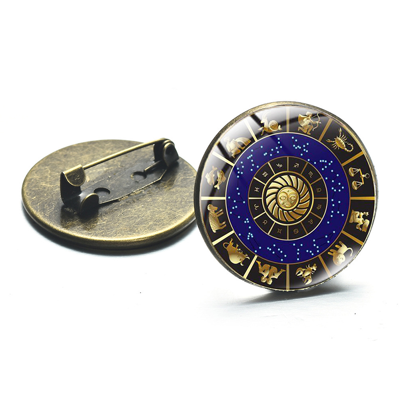 Retro Constellation Alloy Glass Unisex Brooches display picture 2