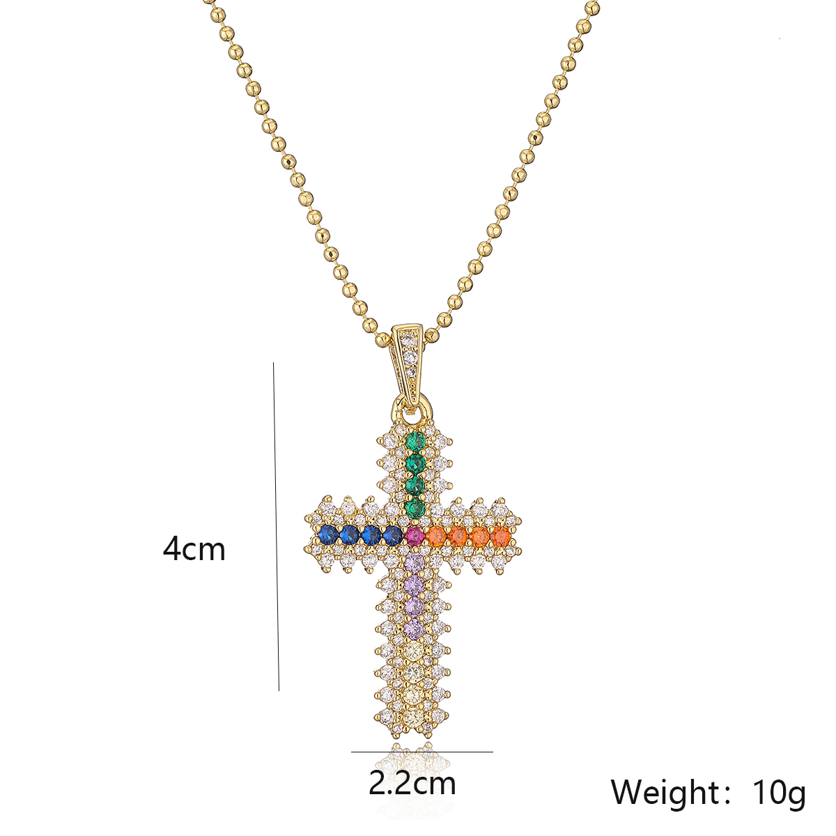 Elegant Simple Style Commute Cross Copper 18k Gold Plated Zircon Pendant Necklace In Bulk display picture 1