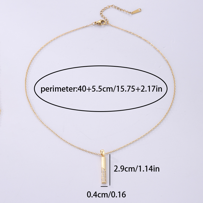 Elegant Korean Style Solid Color Stainless Steel Plating Inlay Zircon 18k Gold Plated Pendant Necklace display picture 7