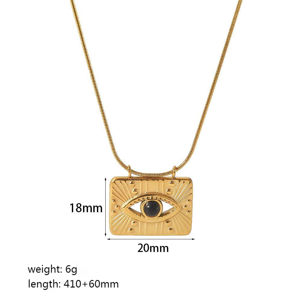 304 Stainless Steel Casual Streetwear Plating Inlay Eye Rectangle Zircon display picture 4
