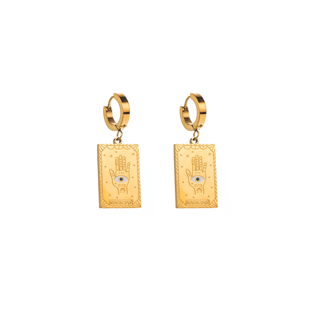 1 Pair Elegant Streetwear Palm Pearl Flower Inlay Titanium Steel Pearl Zircon Gold Plated Drop Earrings display picture 8