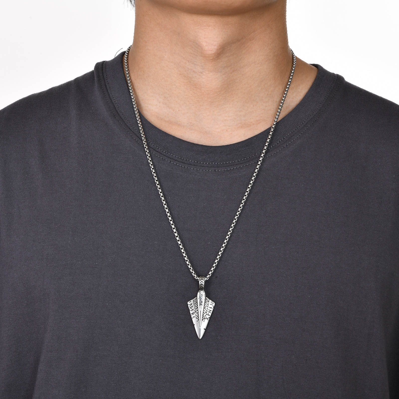 Punk Simple Style Arrow 304 Stainless Steel Men's Pendant Necklace display picture 6