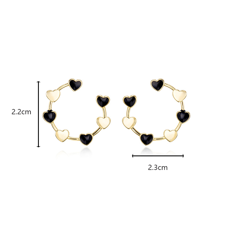 Wholesale Jewelry Casual Heart Shape Alloy 14k Gold Plated Plating Ear Studs display picture 7