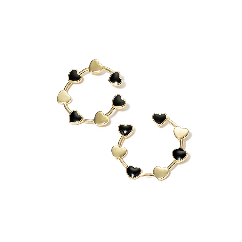 Wholesale Jewelry Casual Heart Shape Alloy 14k Gold Plated Plating Ear Studs display picture 5