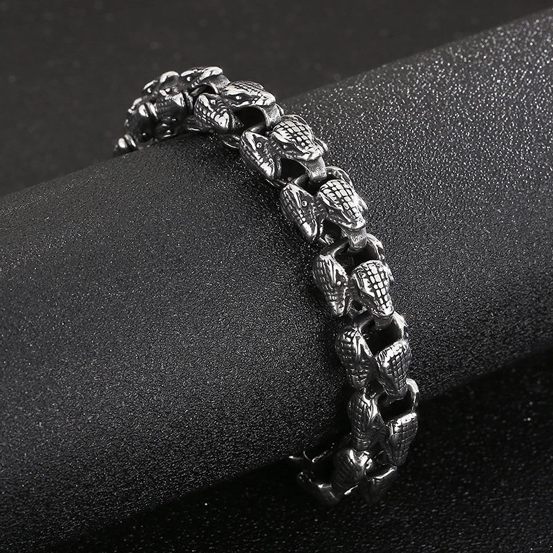 Punk Animal Snake Titanium Steel Metal Men's Bracelets display picture 6