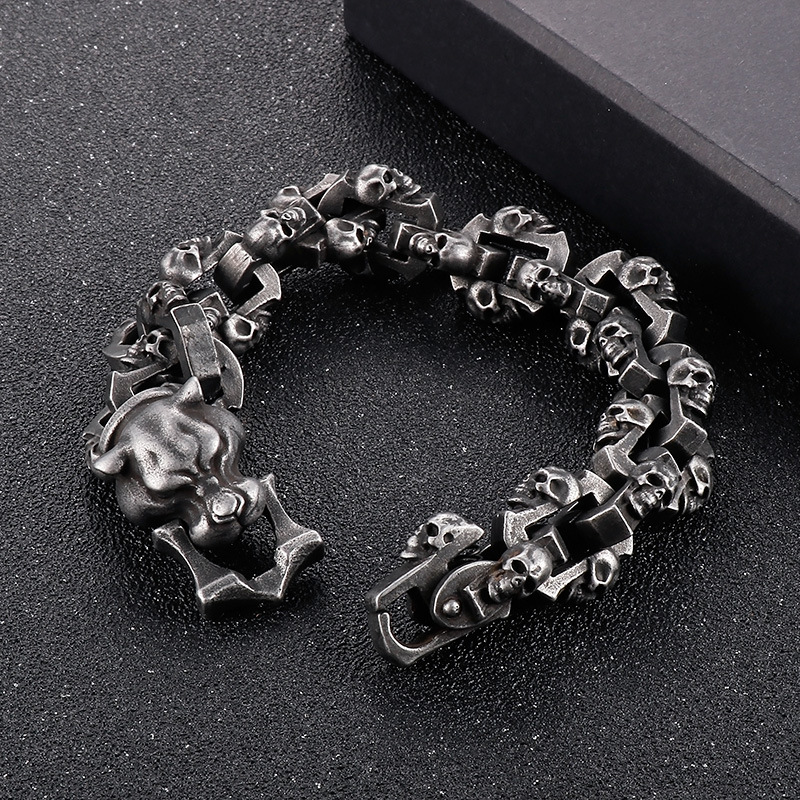 Punk Animal Skull Stainless Steel Men's Bracelets display picture 5