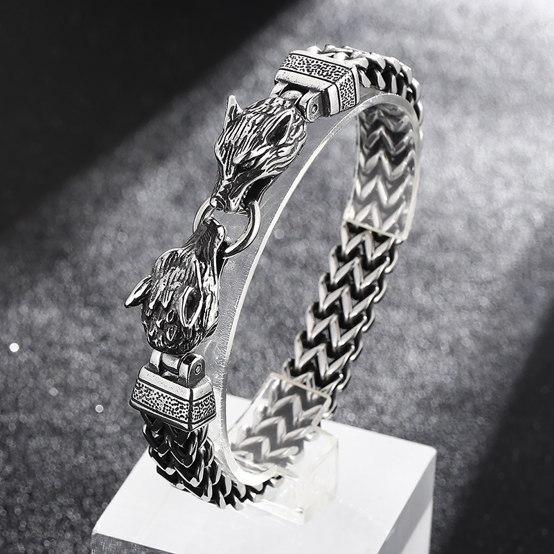 Punk Simple Style Wolf Stainless Steel Men's Bracelets display picture 1
