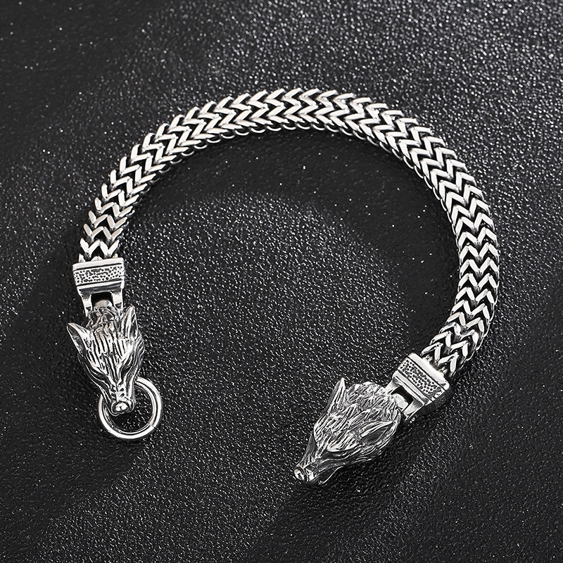 Punk Simple Style Wolf Stainless Steel Men's Bracelets display picture 2