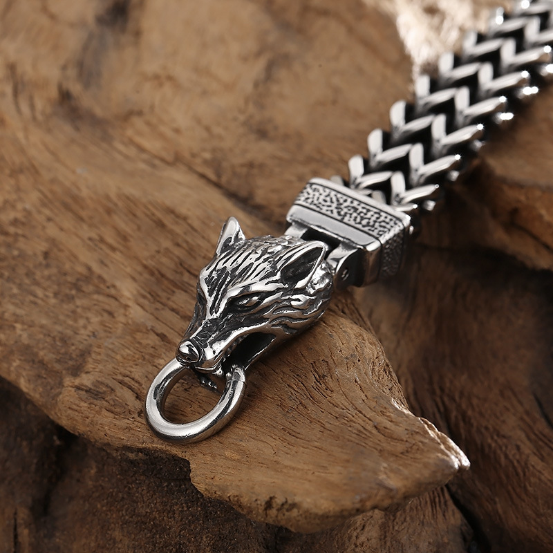 Punk Simple Style Wolf Stainless Steel Men's Bracelets display picture 4