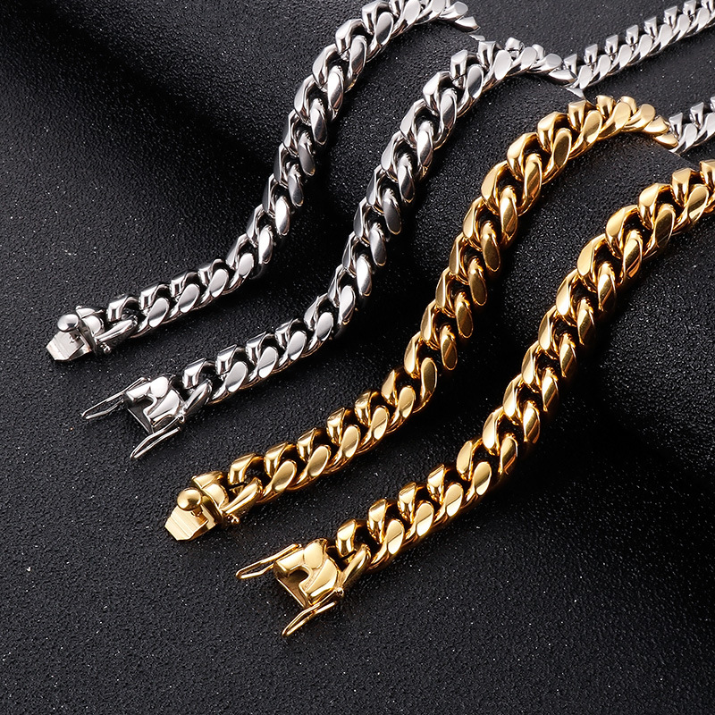 Punk Streetwear Geometric Titanium Steel Bracelets Necklace display picture 5