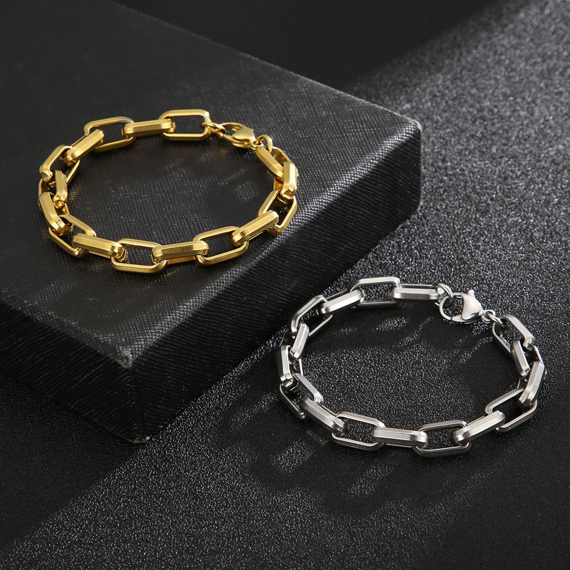 Vintage Style Punk Geometric Titanium Steel Bracelets Necklace display picture 1