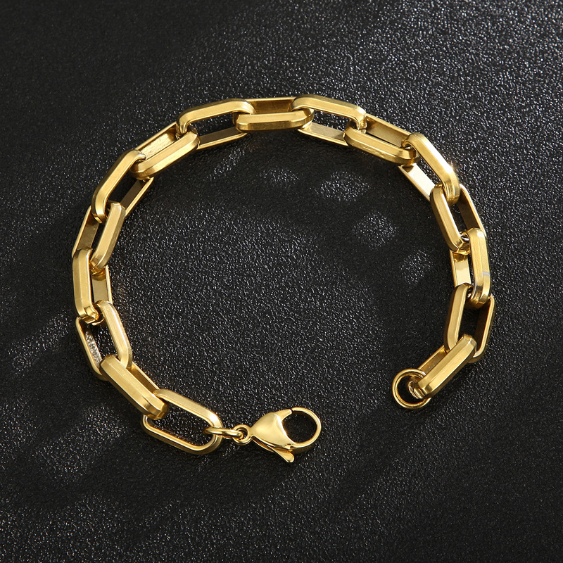 Vintage Style Punk Geometric Titanium Steel Bracelets Necklace display picture 2