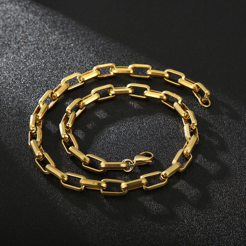 Vintage Style Punk Geometric Titanium Steel Bracelets Necklace display picture 3