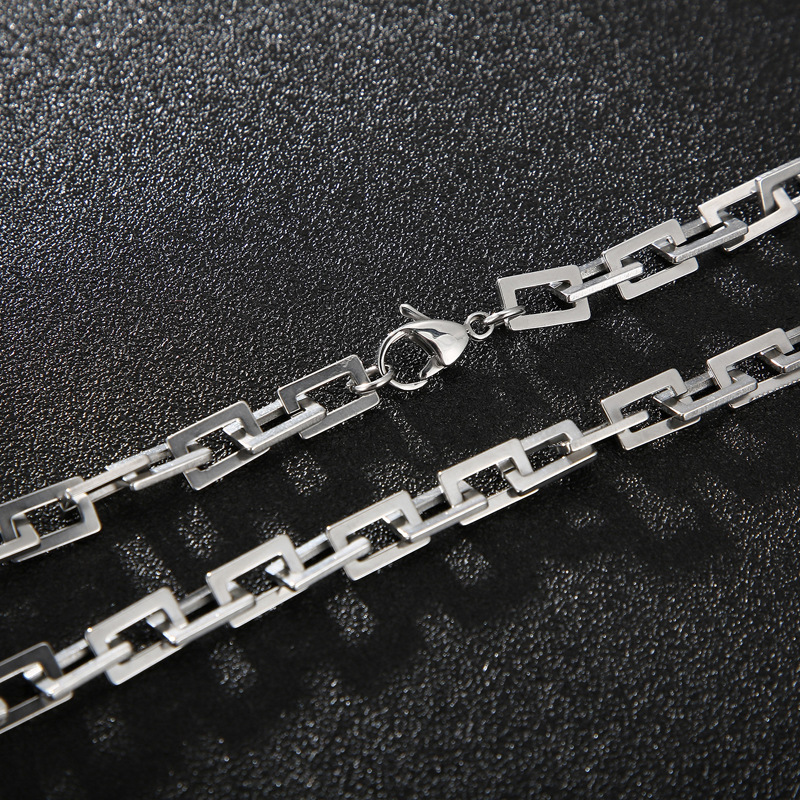 Rock Streetwear Geometric Titanium Steel Bracelets Necklace display picture 3