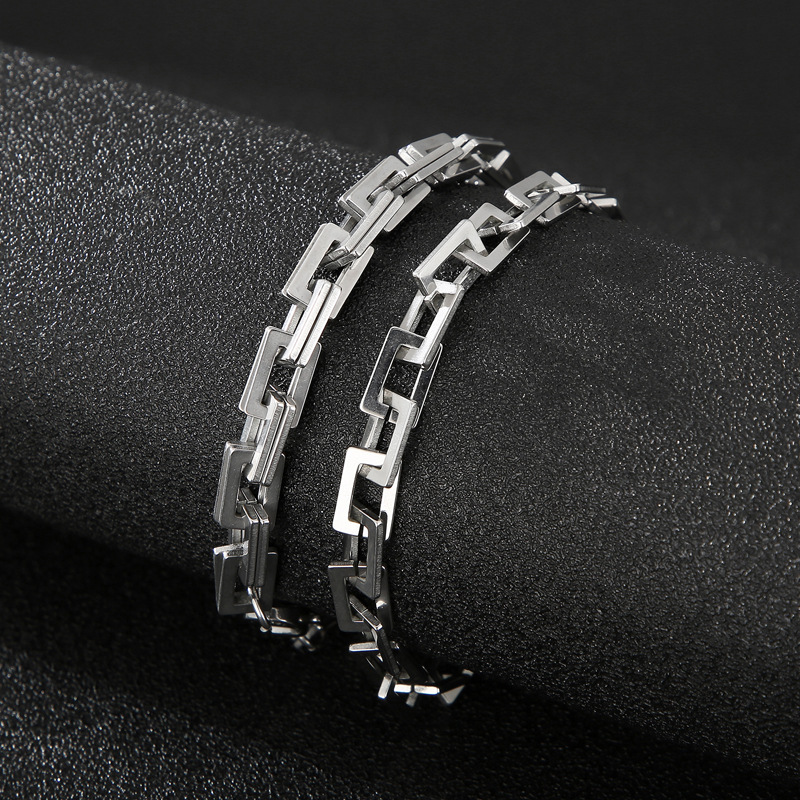 Rock Streetwear Geometric Titanium Steel Bracelets Necklace display picture 4
