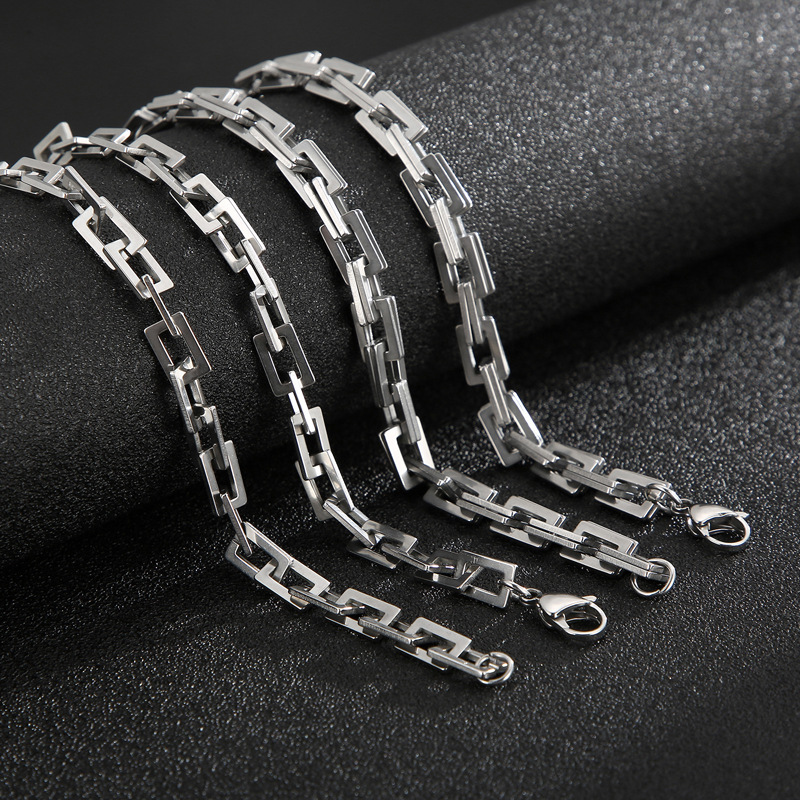 Rock Streetwear Geometric Titanium Steel Bracelets Necklace display picture 5