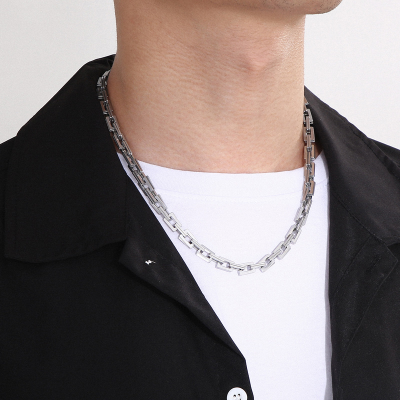 Rock Streetwear Geometric Titanium Steel Bracelets Necklace display picture 7