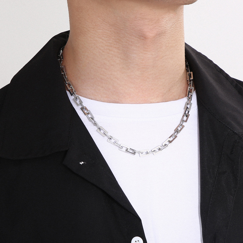 Rock Streetwear Geometric Titanium Steel Bracelets Necklace display picture 8