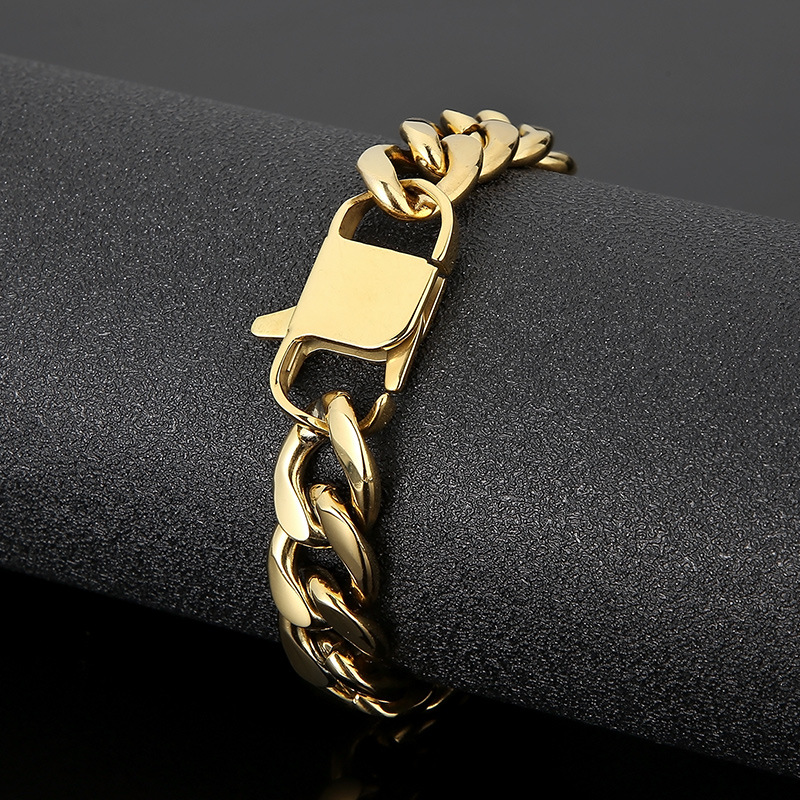 Titanium Steel 18K Gold Plated Hip-Hop Retro Plating Solid Color Bracelets Necklace display picture 1