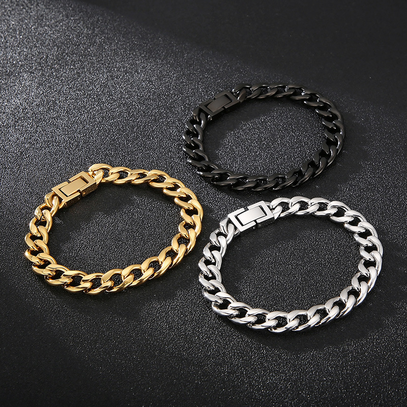 Titanium Steel 18K Gold Plated Punk Streetwear Geometric Bracelets Necklace display picture 1