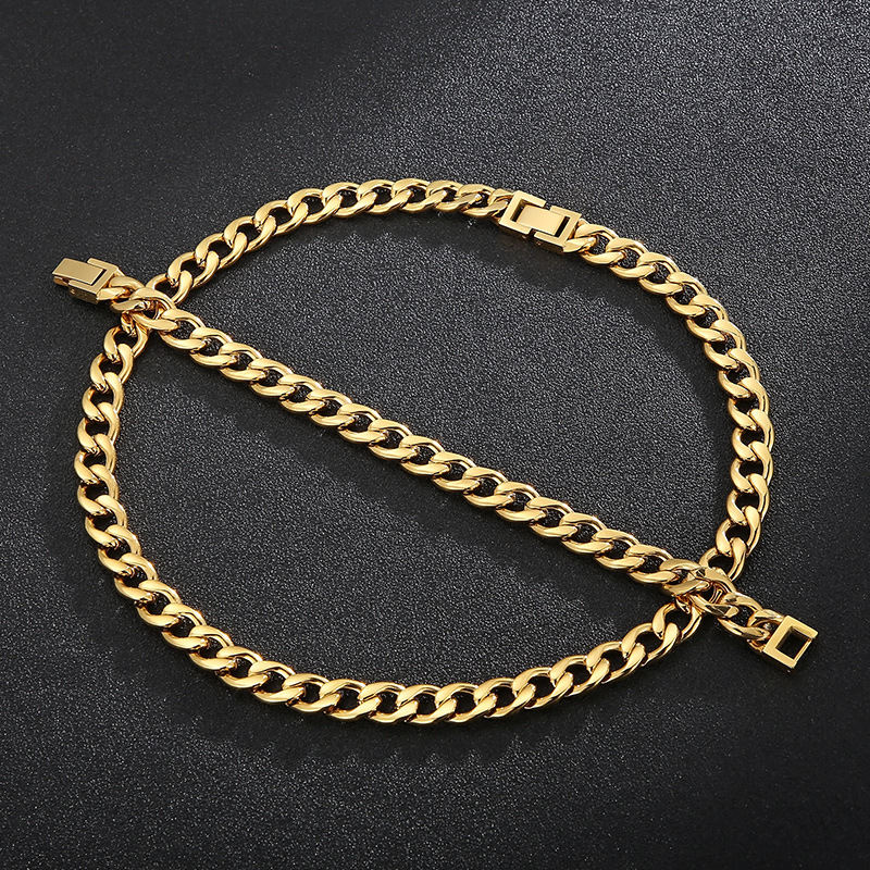 Titanium Steel 18K Gold Plated Punk Streetwear Geometric Bracelets Necklace display picture 3