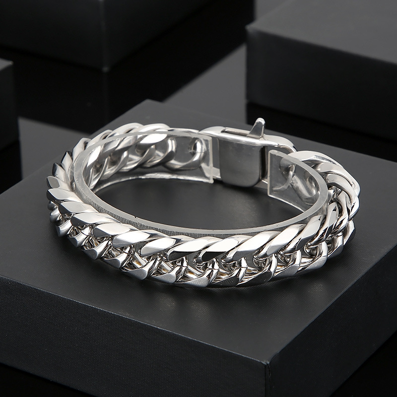 Hip-hop Retro Solid Color Titanium Steel Men's Bracelets Necklace display picture 1