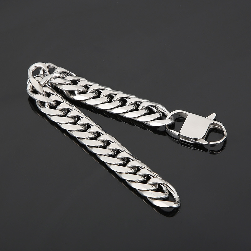 Hip-hop Retro Solid Color Titanium Steel Men's Bracelets Necklace display picture 2