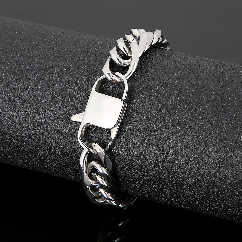 Hip-hop Retro Solid Color Titanium Steel Men's Bracelets Necklace display picture 3