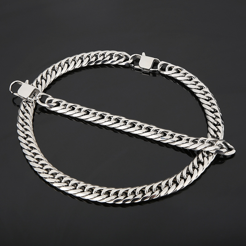 Hip-hop Retro Solid Color Titanium Steel Men's Bracelets Necklace display picture 5