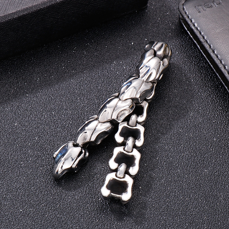 Punk Solid Color Titanium Steel Chain Men's Bracelets display picture 8