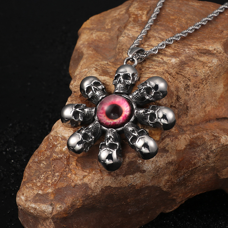Hip-hop Retro Skull Titanium Steel Stoving Varnish Charms Jewelry Accessories display picture 1