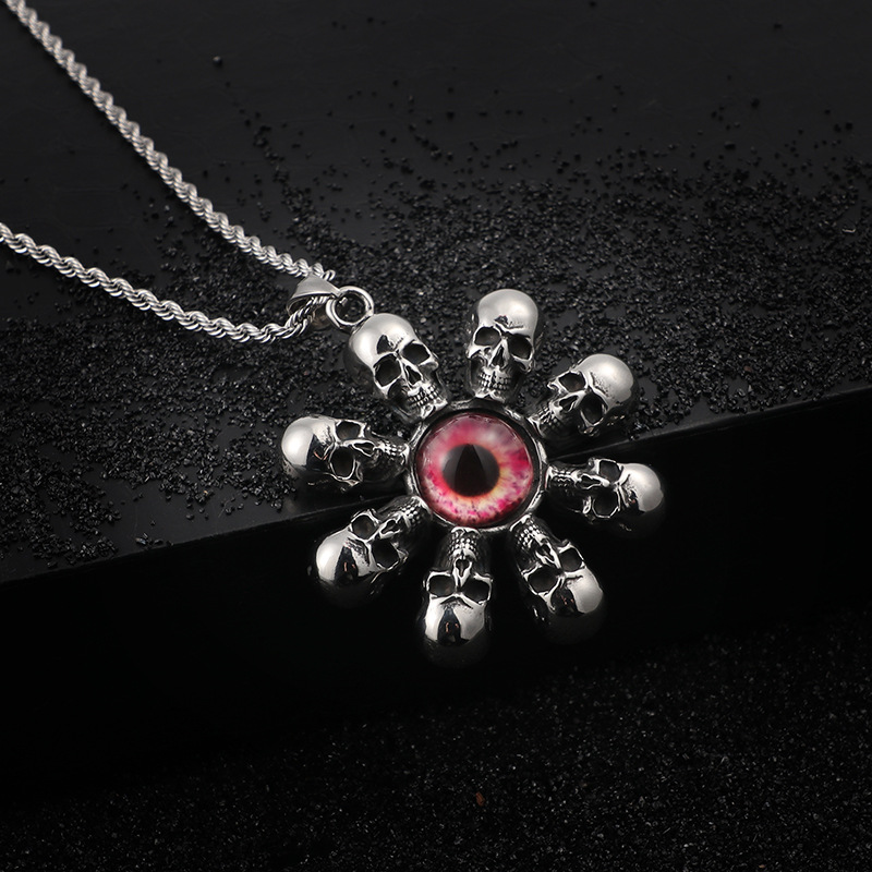 Hip-hop Retro Skull Titanium Steel Stoving Varnish Charms Jewelry Accessories display picture 3